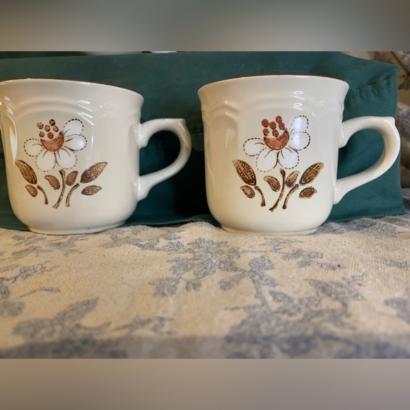 VTG Set of 4 Japan Hearthside Mayblossom Brown Cumberland Stoneware Tea Cups - Picture 11 of 13